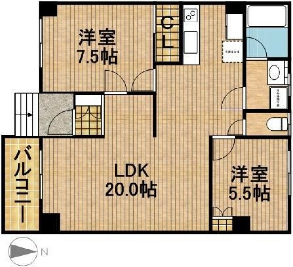 コンクリートと木の温もり【360°VR追加しました】の間取り図