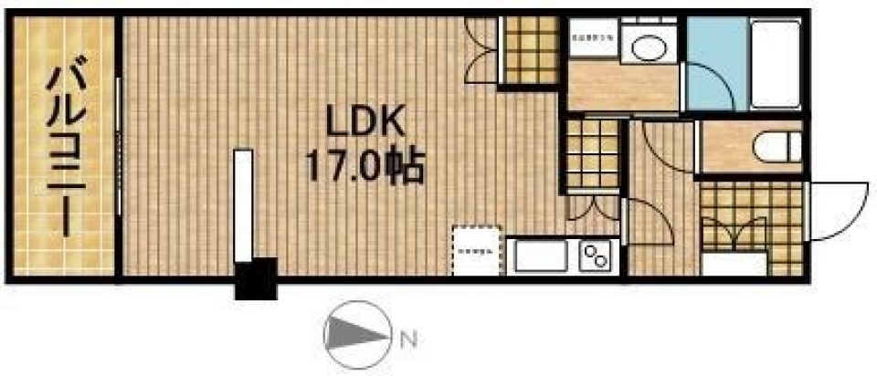 コルクの柔らかみとコンクリートの無骨さの間取り図