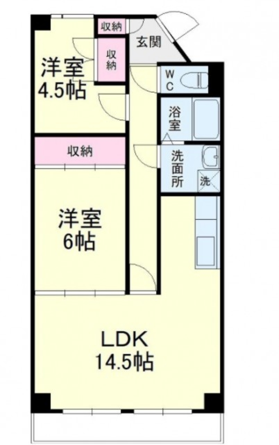 最上階での生活の間取り図