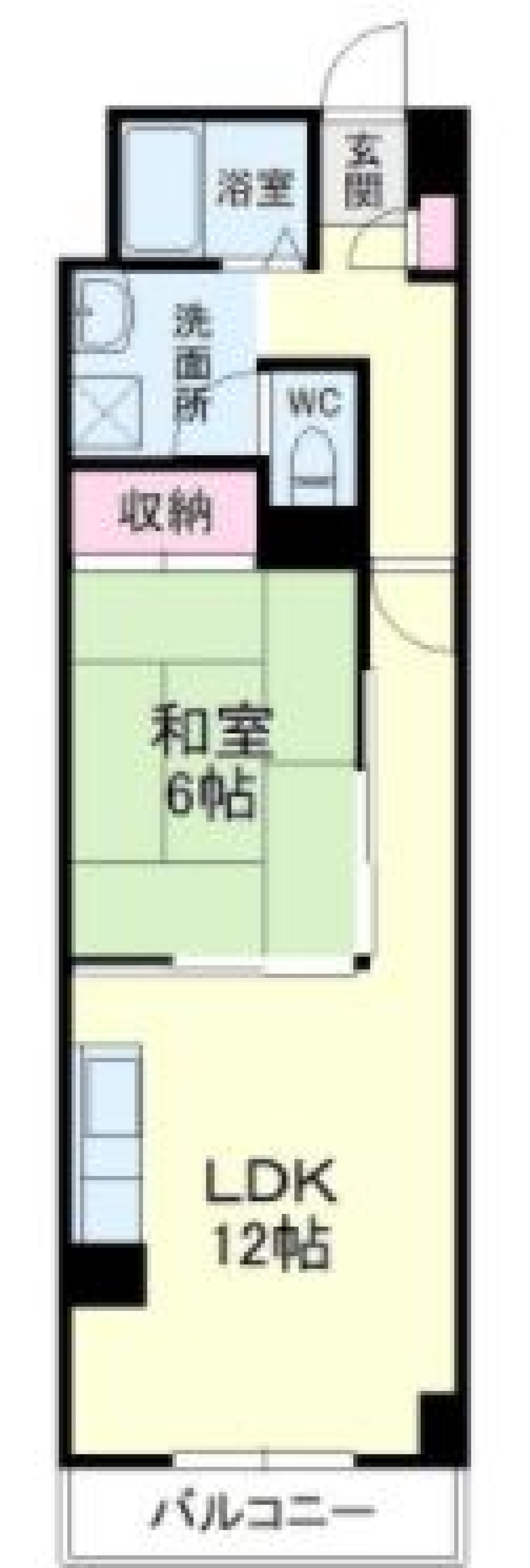 美術館から望む展望台的ワンルームの間取り図