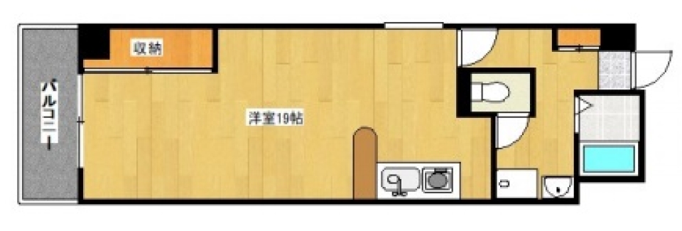 窓辺にソファを置いて北欧風スタイルの間取り図