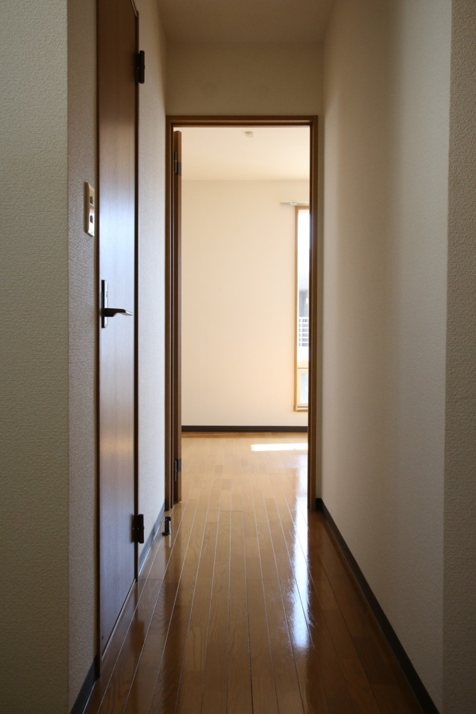 トイレ前の廊下。奥が洋室です