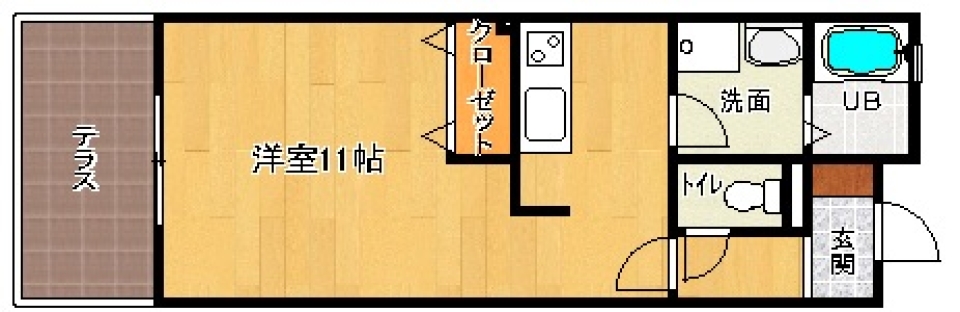 緑に包まれ、湖のほとりでの間取り図