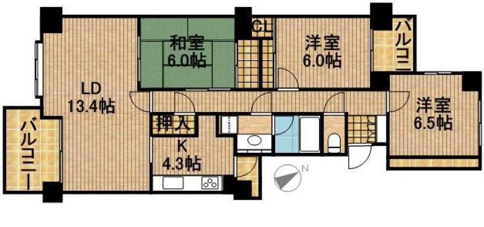 最上階14階から眺める佐鳴湖ビュー。の間取り図