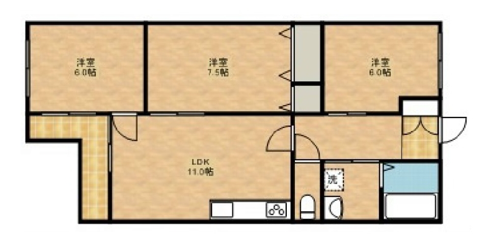 色ガラスの作る光にうっとりの間取り図