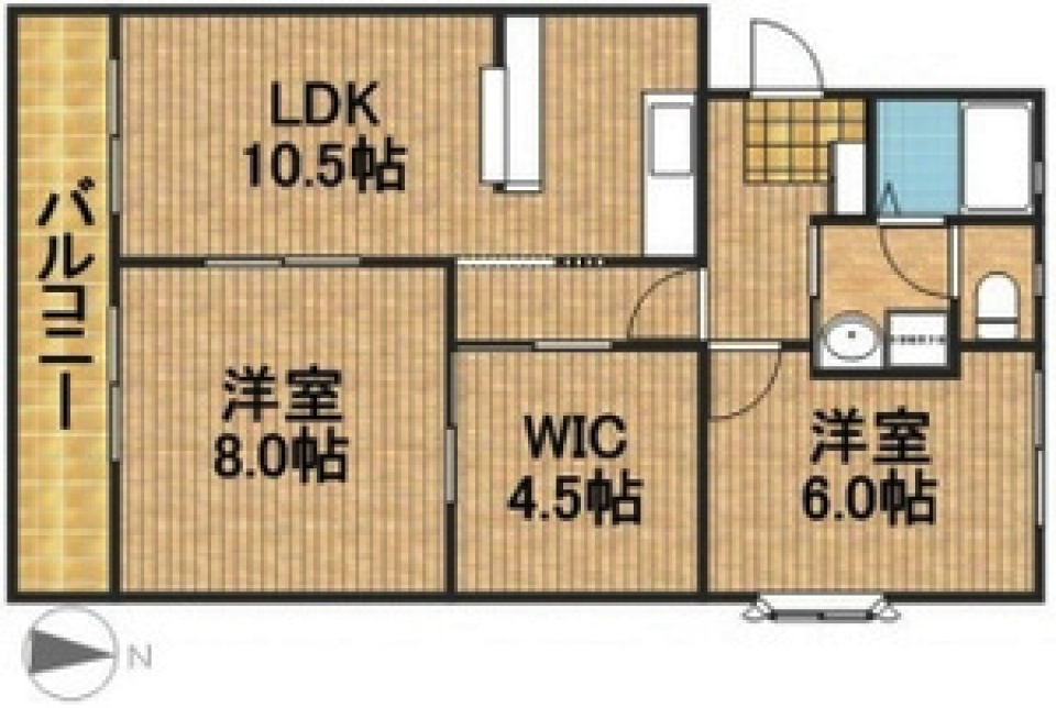  広々キッチンと憧れのステンレス作業台の間取り図