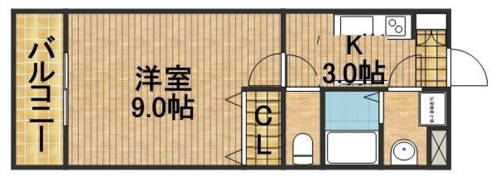 ドアを開けると引き込まれる空間の間取り図