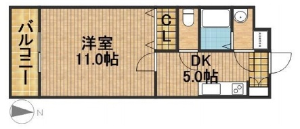 White brick ROOMの間取り図