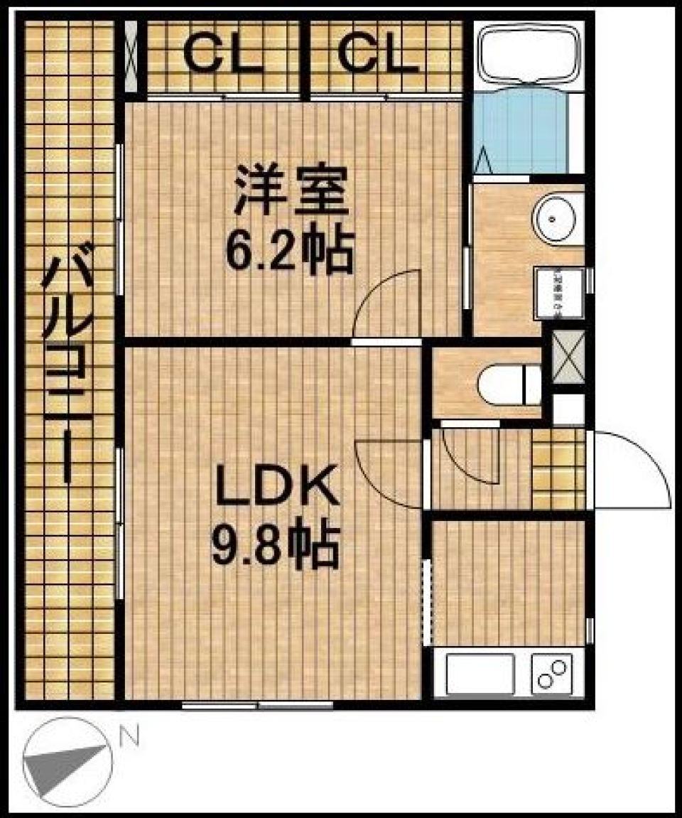 スカイブルーが差し色に・・・の間取り図