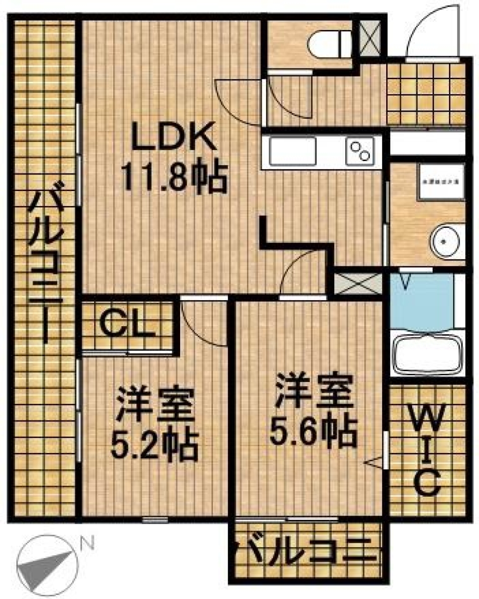 モダン空間に光をの間取り図