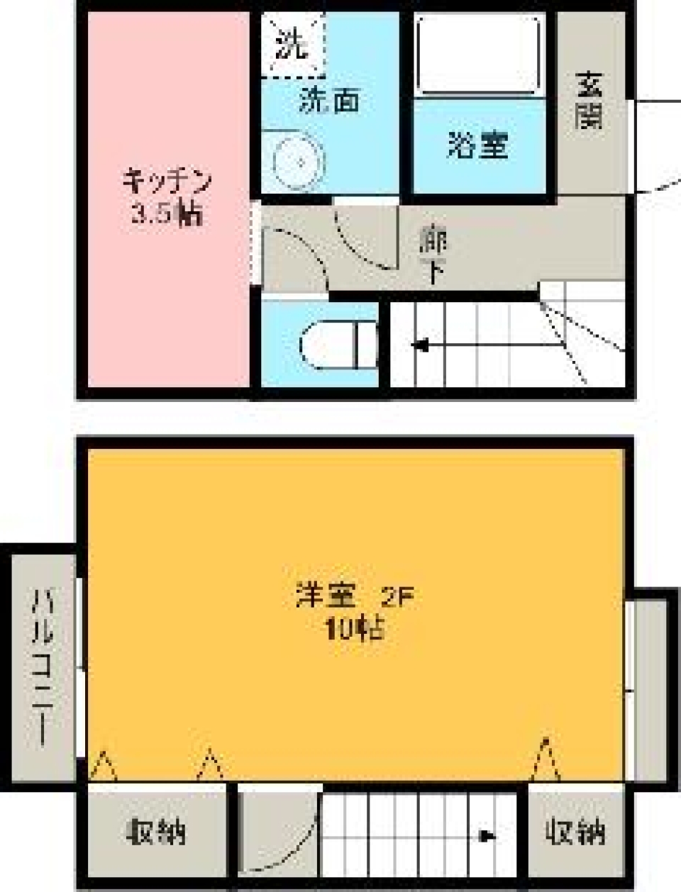 1人暮らしだけど、2階建て暮らしの間取り図