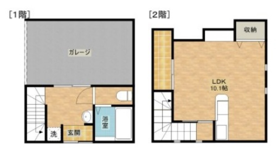 クルマからアウトドアまでなんでも来いのお部屋！の間取り図