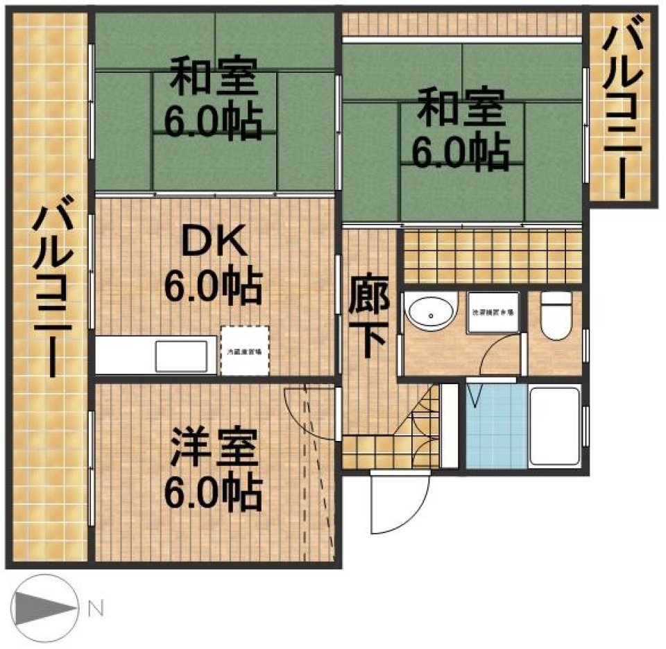 お茶の間を味わえる部屋の間取り図