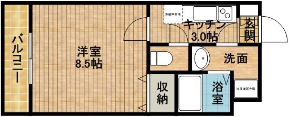 高丘でのシンプルな暮らしに。の間取り図