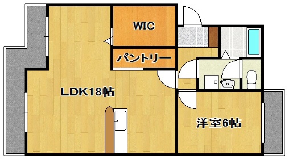 パントリー付属ナチュラルテイストの間取り図