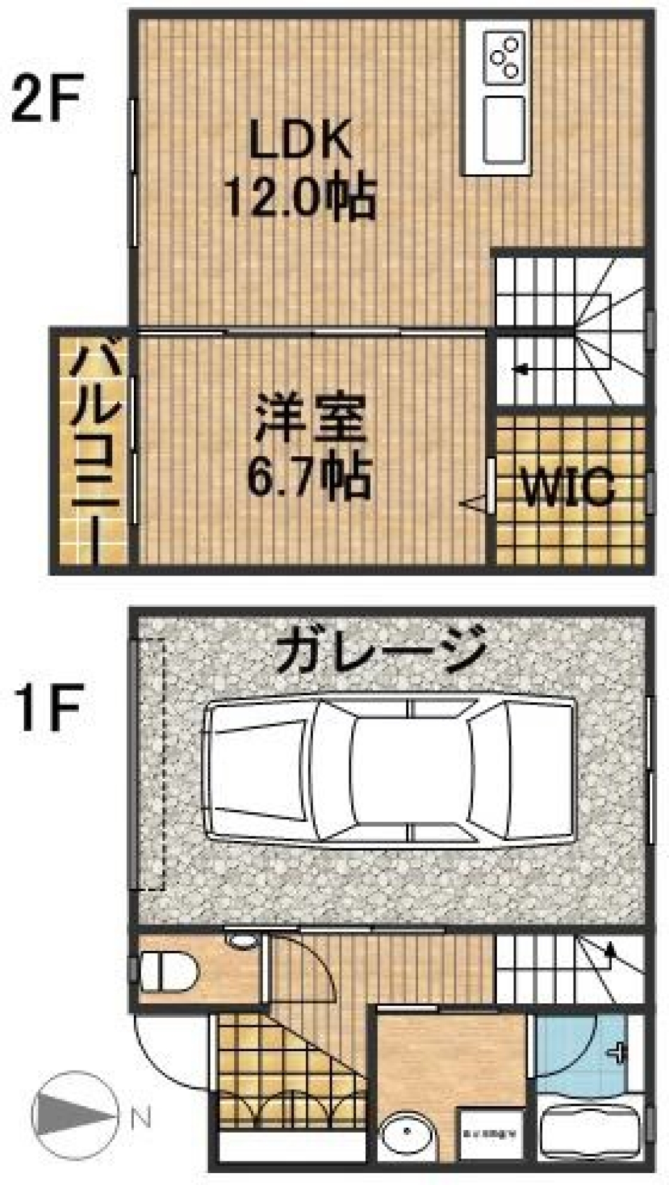 【ガレージハウス】ナイトガレッジの間取り図