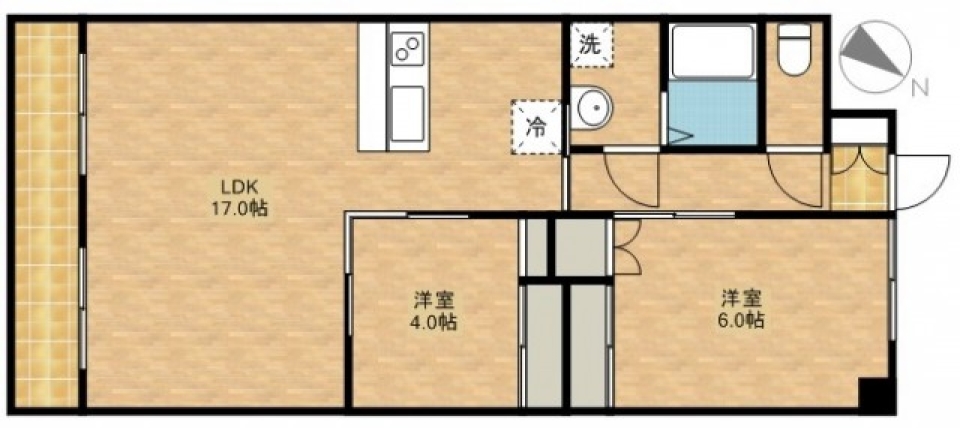 黄金比率を感じる部屋（ヴィンテージ）の間取り図