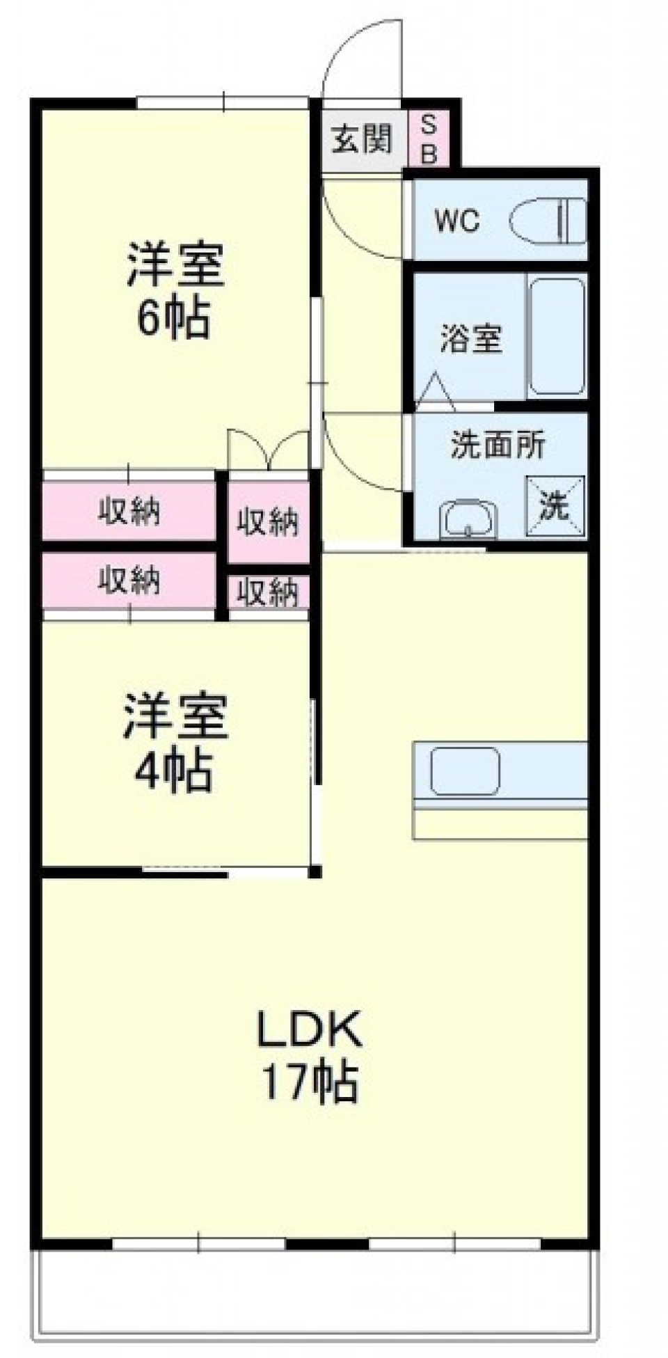 ボックスルーム付きのお部屋の間取り図