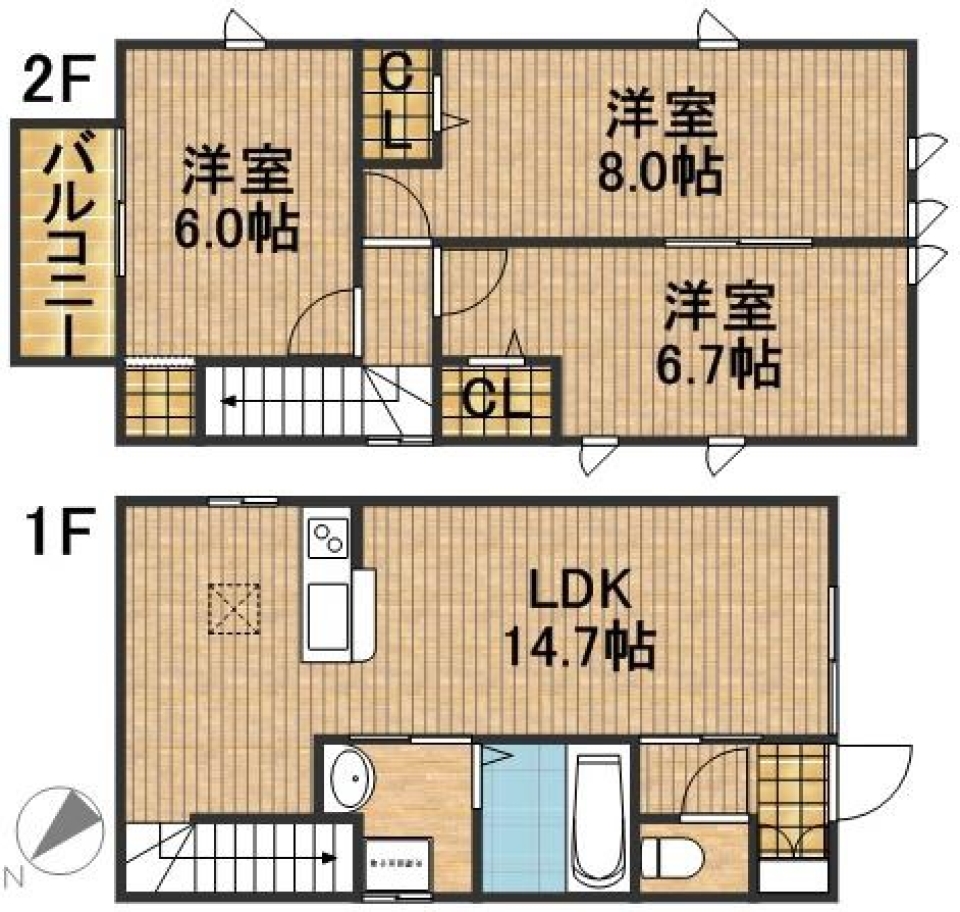 モダンハウスで家族・ペット共に。の間取り図