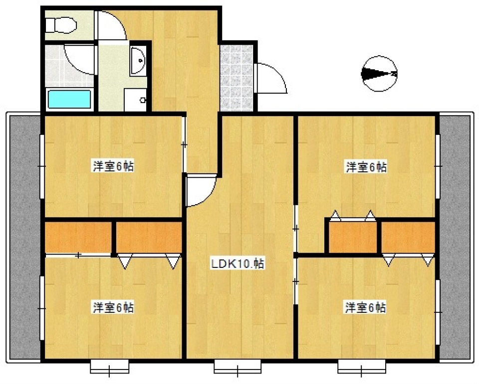ハブ的なリビングの間取り図