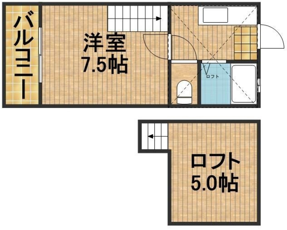 ロフトからの雄叫び「やっっほ～」。の間取り図