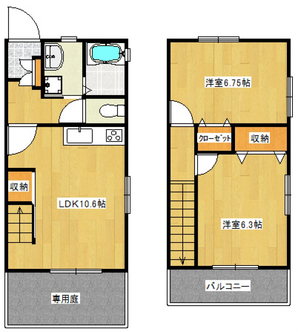 憧れのリビング階段。の間取り図