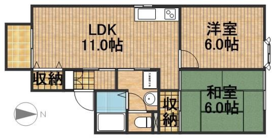 お手頃家賃で庭付き！の間取り図