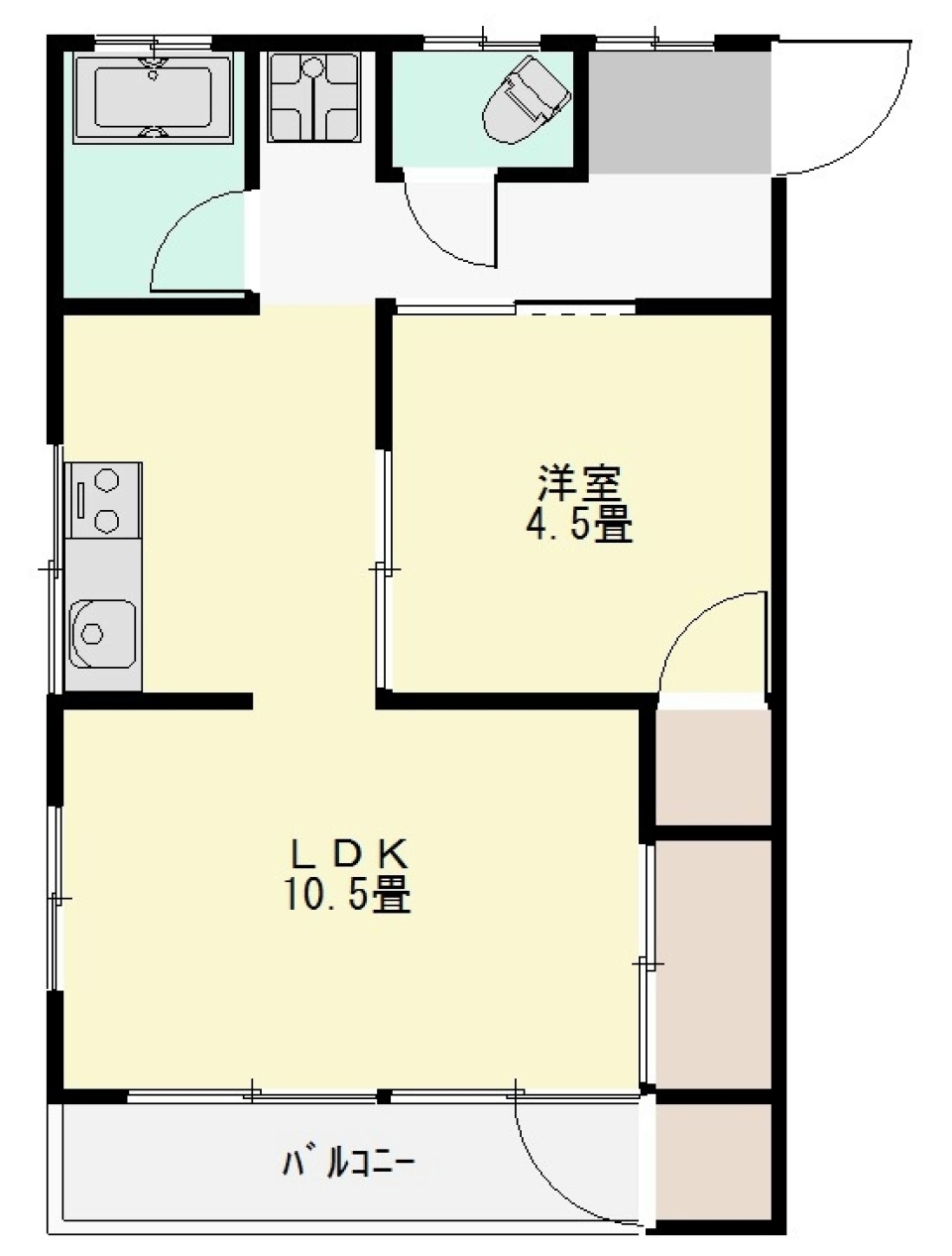 地窓のある白い空間［ペット可］の間取り図