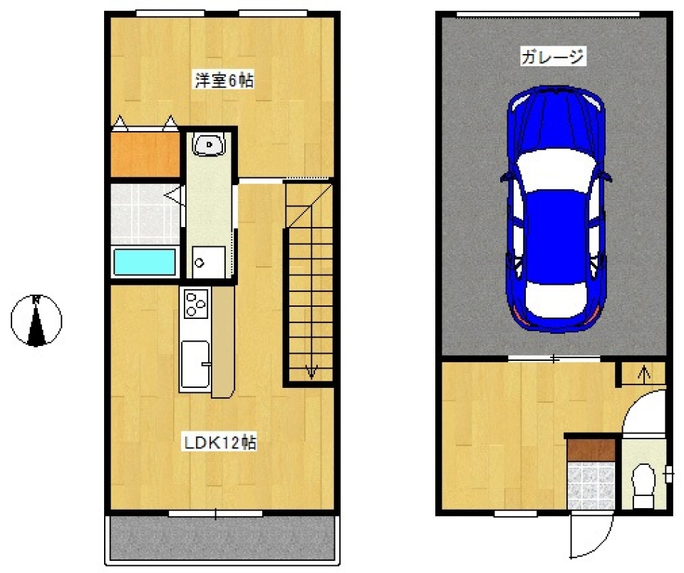 Garage LIFE SHIJIMITUKAの間取り図