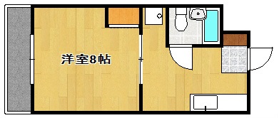 シンプル is the BEST！1DKの間取り図。