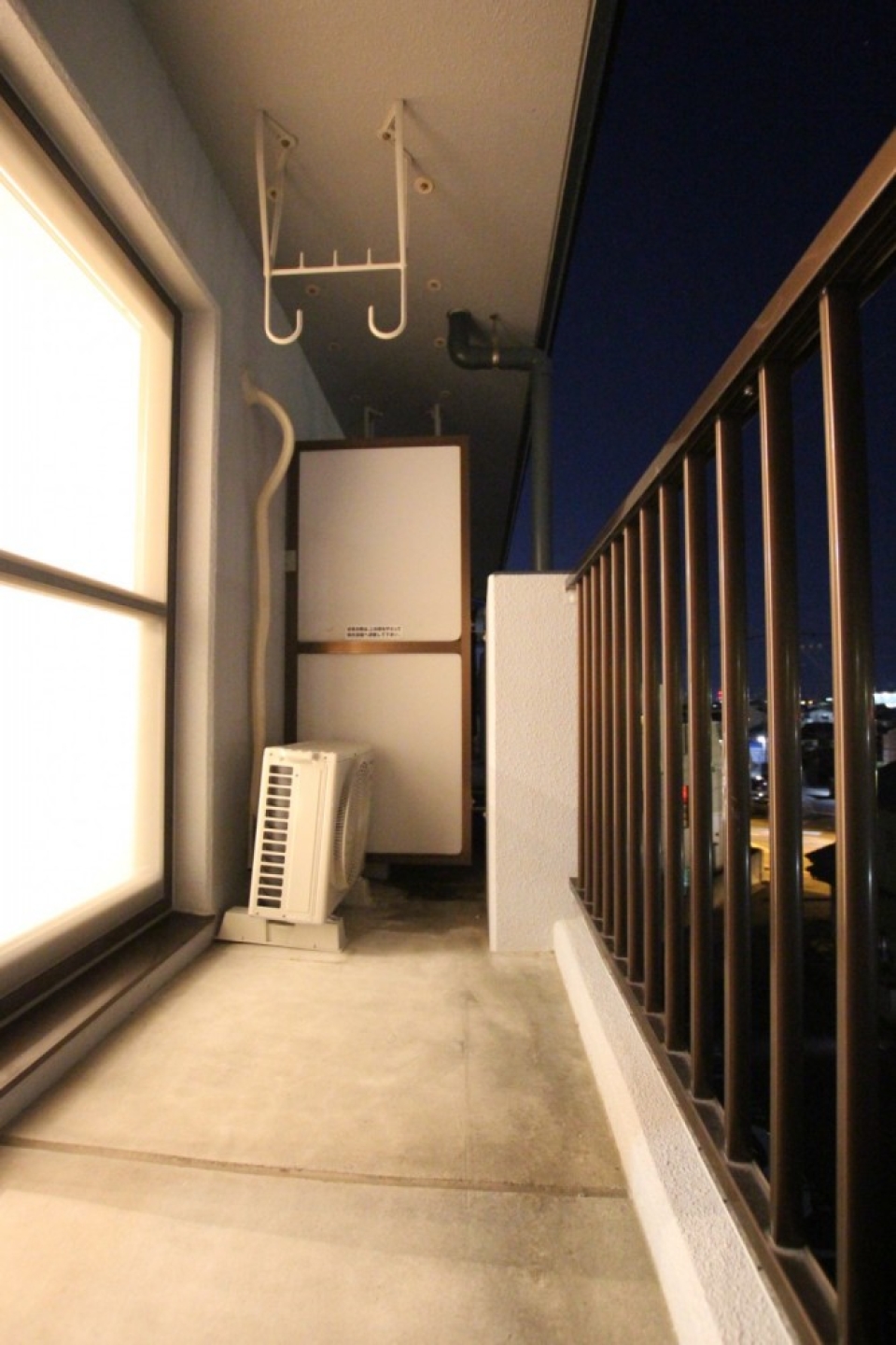 マンションタイプだからバルコニーも広い。