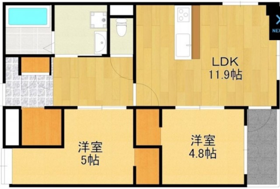 街中ホワイトの間取り図