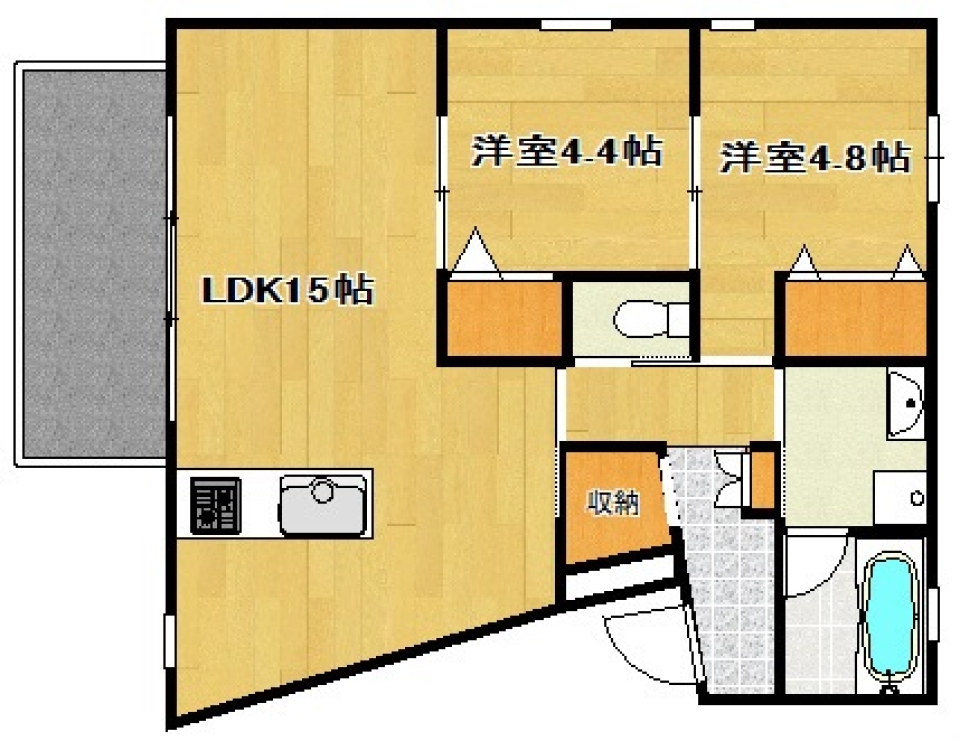ブラック建具とダウンライトと。の間取り図