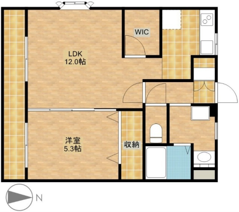 光が差し込む部屋の間取り図
