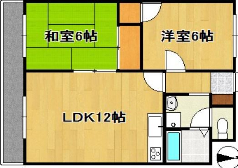 シックなキッチンの間取り図