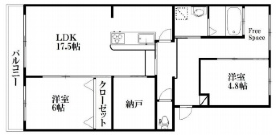 浴室の窓からの眺めをオアシスに？！の間取り図