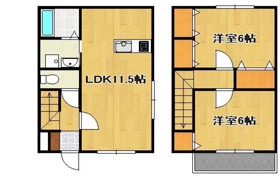 シッポを振ってテラスハウス。の間取り図