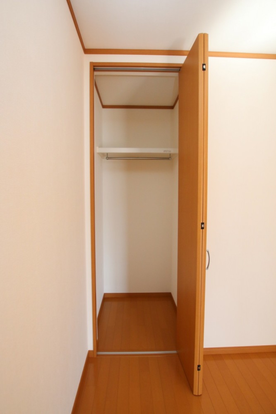 こちらの収納は玄関側の洋室より小さめ。