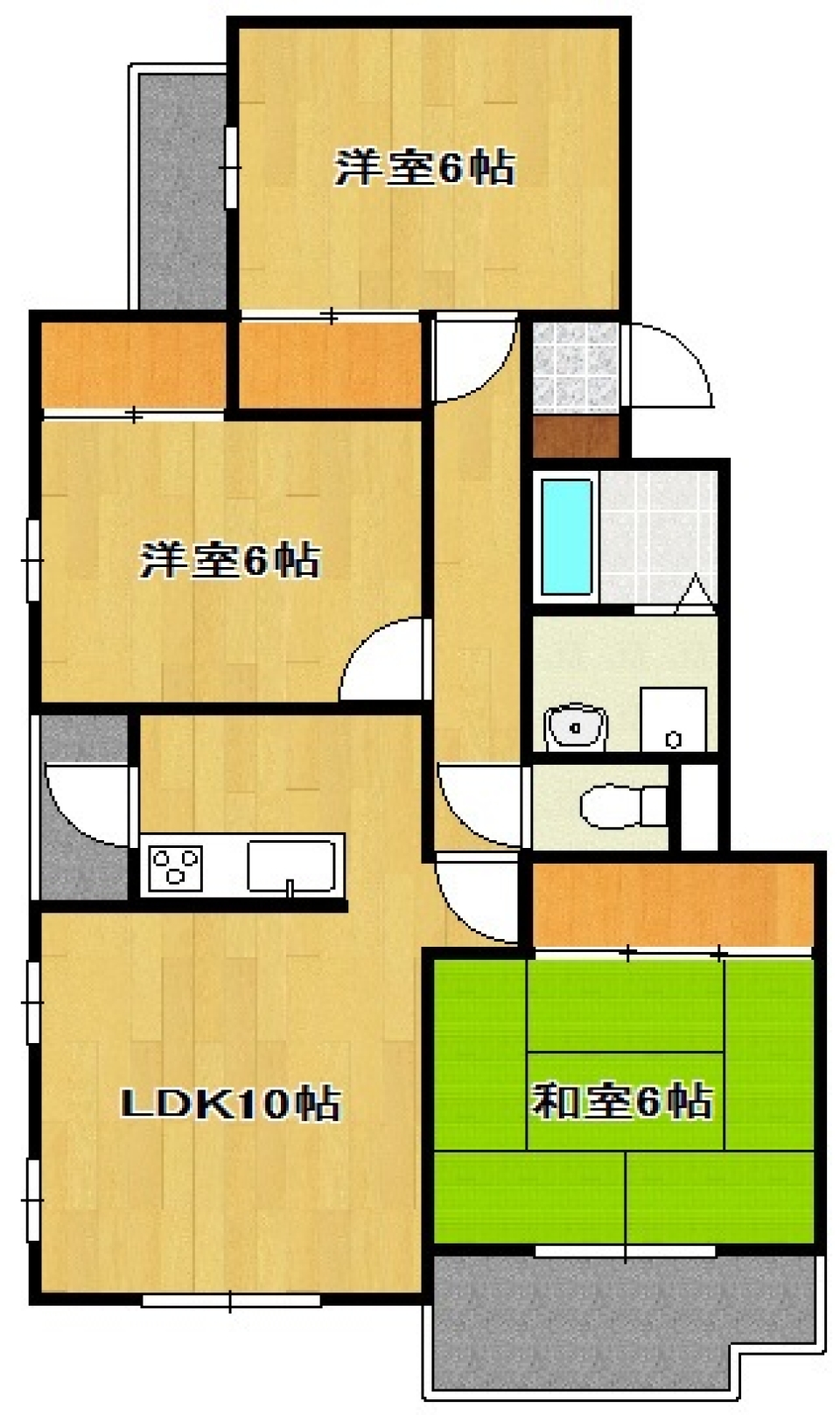シックな内装にも和の力を。の間取り図