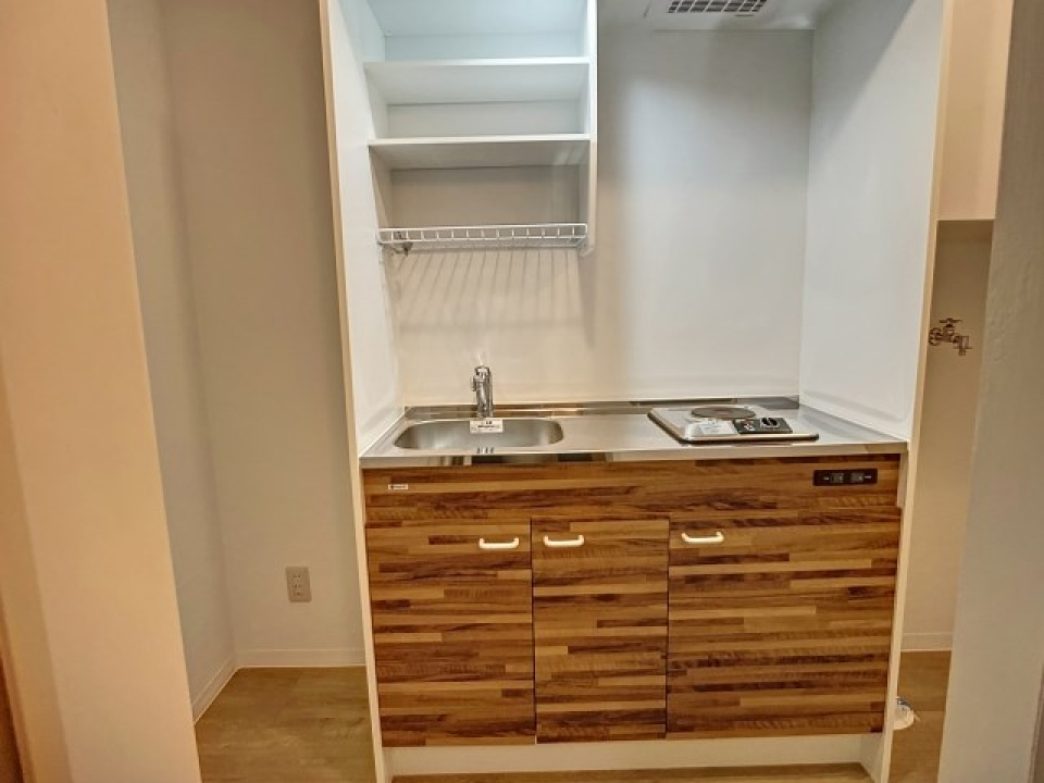 ウッド調のキッチンが素敵