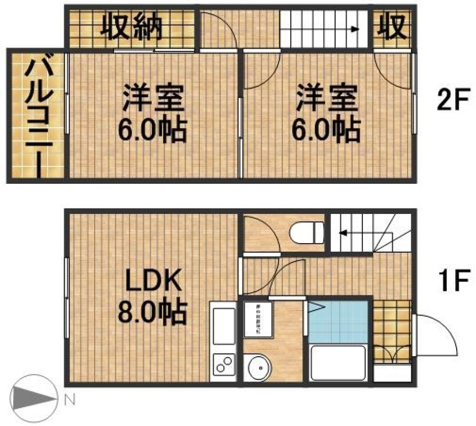 迎賓館のようなテラスハウス。の間取り図