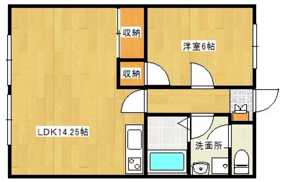 リノベでレトロ感のある空間の間取り図