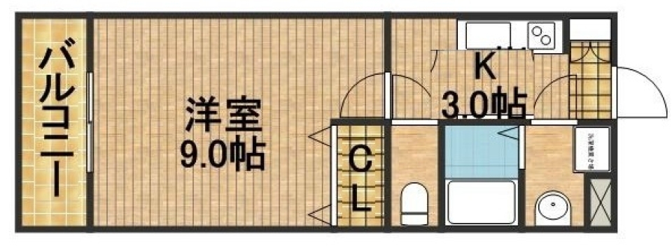 オフでも女子的な部屋の間取り図