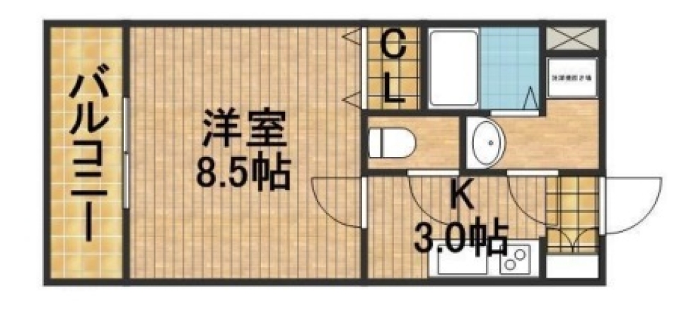 爽やかブルーとお気に入りの照明と。の間取り図