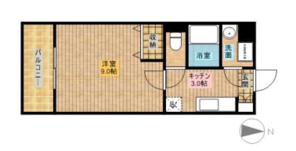 ホワイト×ホワイトで明るいナチュラルテイストなお部屋の間取り図