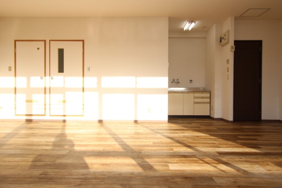 水廻りは横一列に並んでいる。