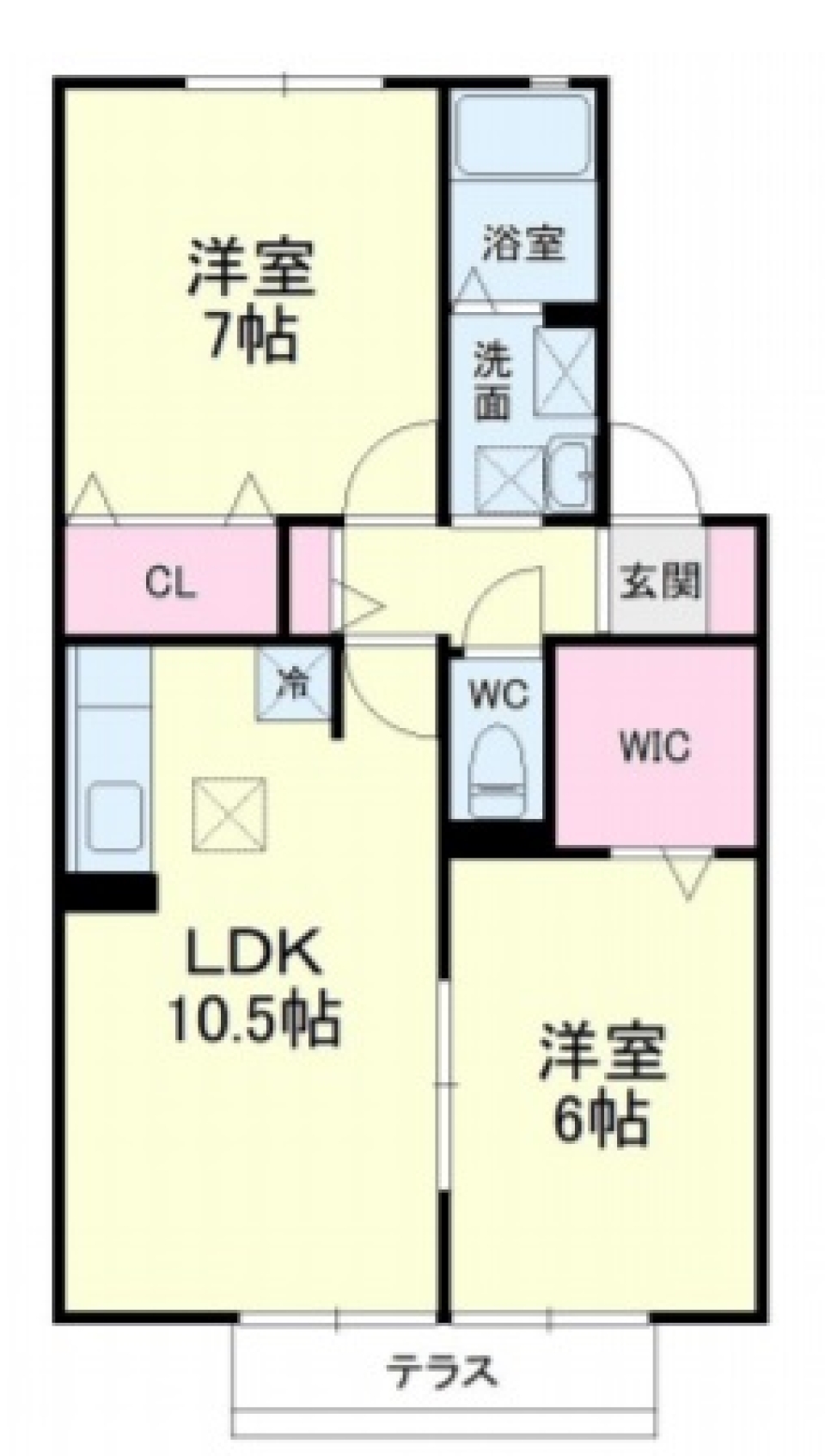 田畑広がるのどかな暮らしの間取り図