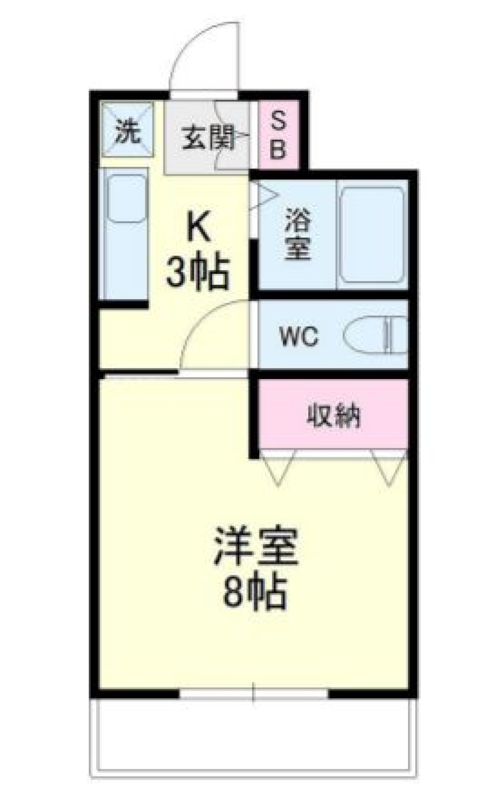 駅チカシンプル一人暮らしの間取り図