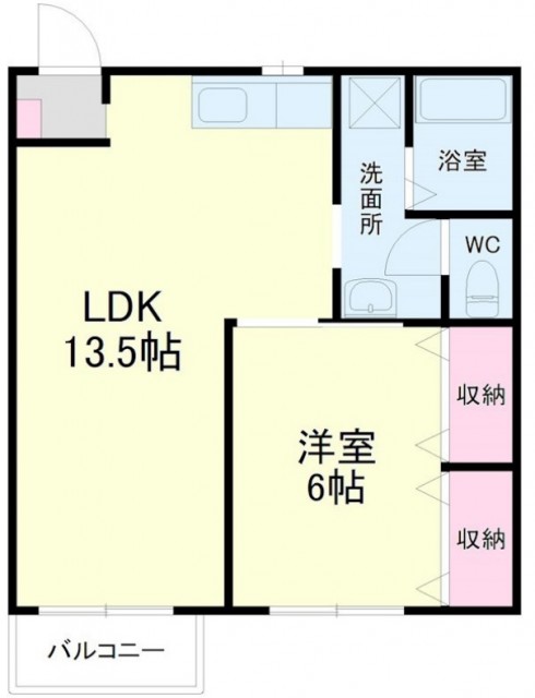 間取りは1LDK。　