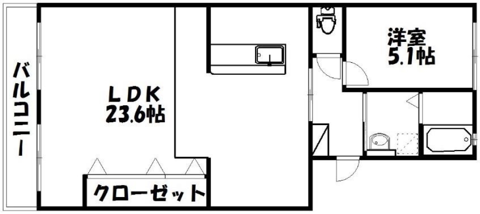 土間ダイニングの向こう側の間取り図